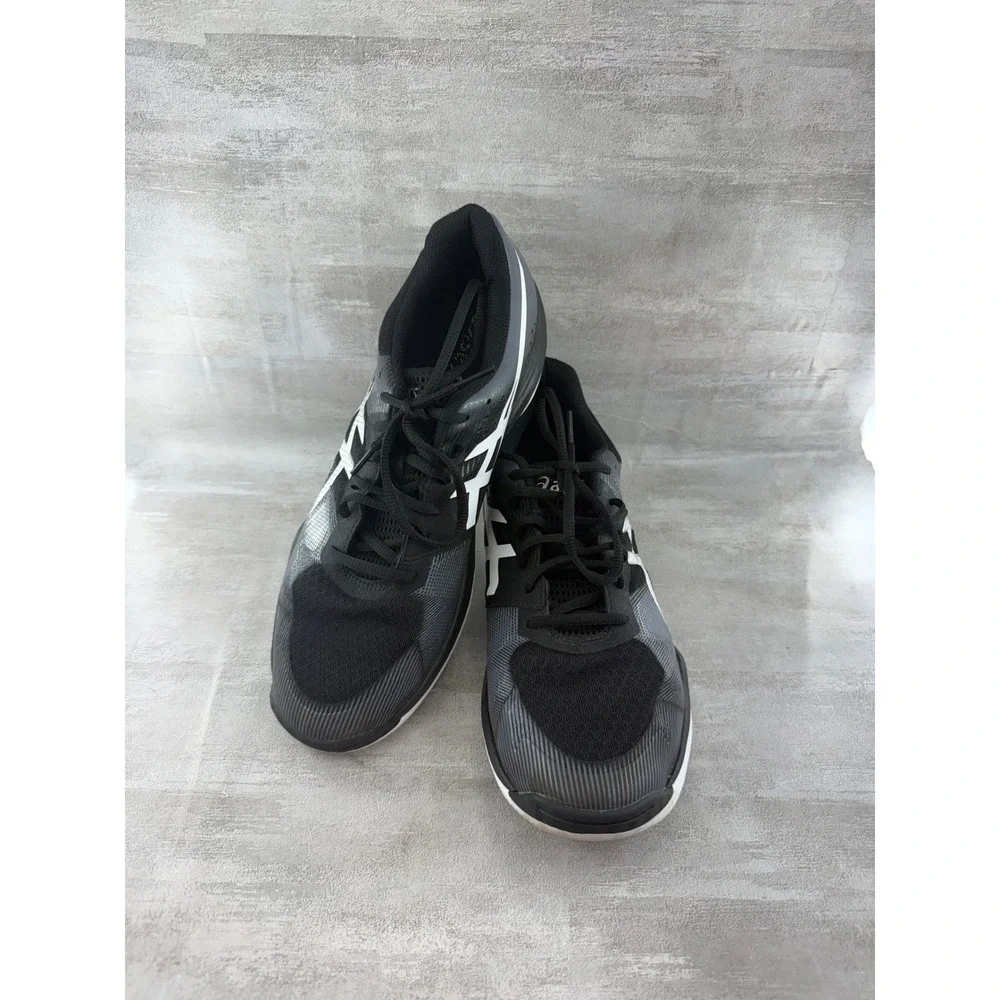 ASICS Gel-Tactic Women Volleyball Shoes Black Silver 1072A035 Sz US 10.5